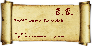 Brünauer Benedek névjegykártya
