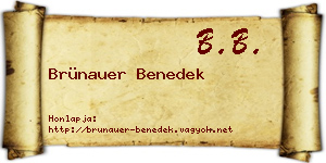 Brünauer Benedek névjegykártya